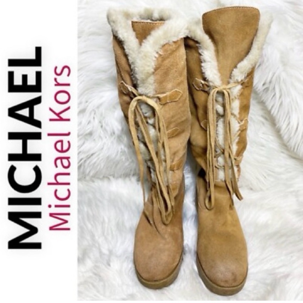 MICHAEL Michael Kors Tan Lace Up Boots